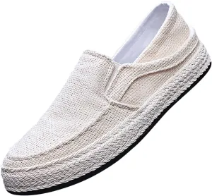 2022 Men's New Spring And Autumn Fisherman's Shoes Canvas Thick Soled Slip On Shoes Leather Tennis Shoes for Men Casual Soft