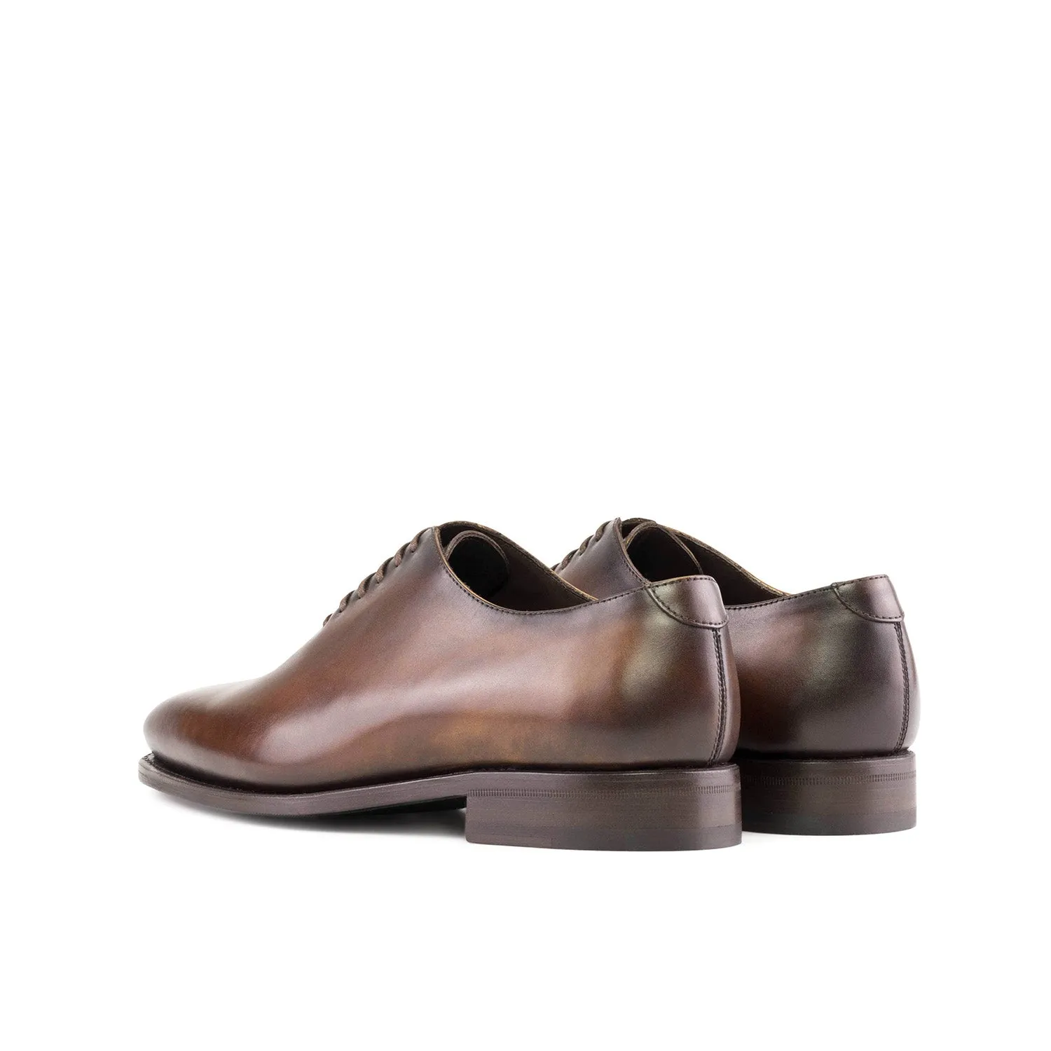 Ambrogio Bespoke Men's Shoes Dark Brown Calf-Skin Leather Whole-cut Oxfords (AMB2363)