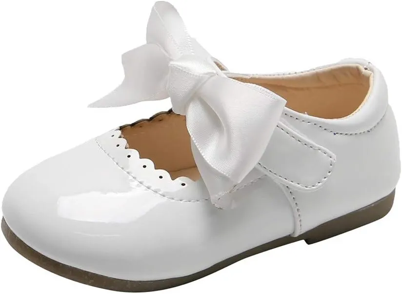 Baby Girl Dress Shoes Girls Toddler Kids Soft Sole Cute Bow Princess Flower Girl Wedding Party Formal Mary Jane Shoes