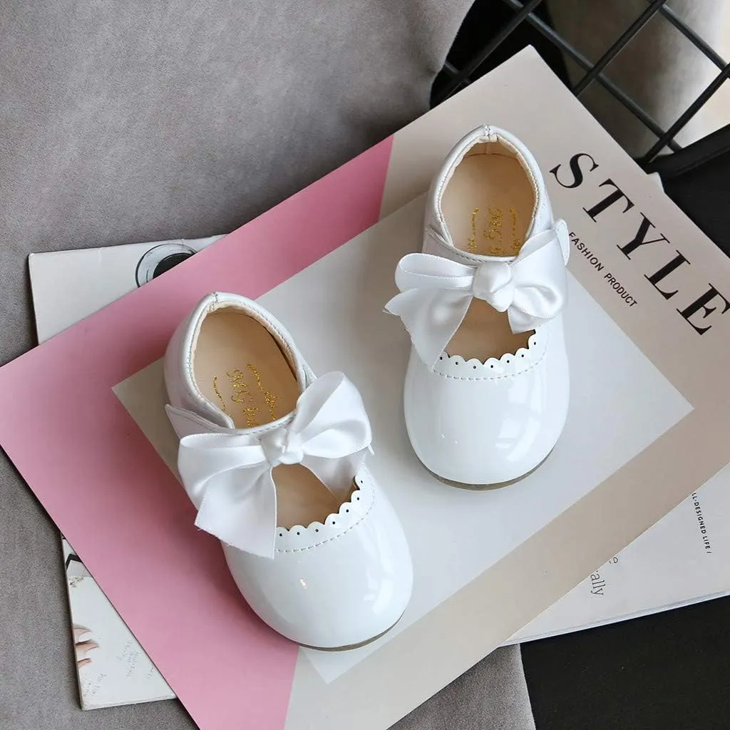 Baby Girl Dress Shoes Girls Toddler Kids Soft Sole Cute Bow Princess Flower Girl Wedding Party Formal Mary Jane Shoes