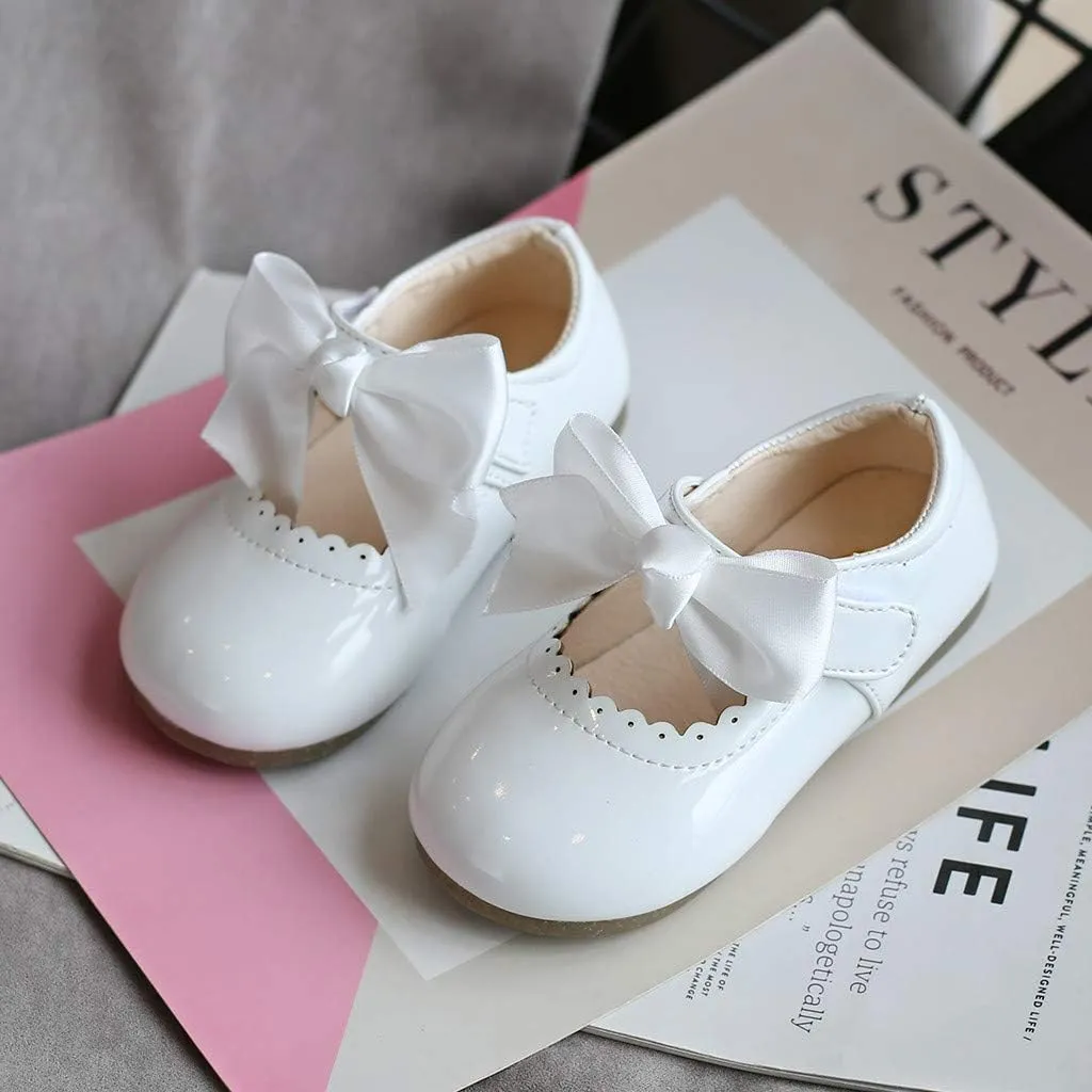 Baby Girl Dress Shoes Girls Toddler Kids Soft Sole Cute Bow Princess Flower Girl Wedding Party Formal Mary Jane Shoes