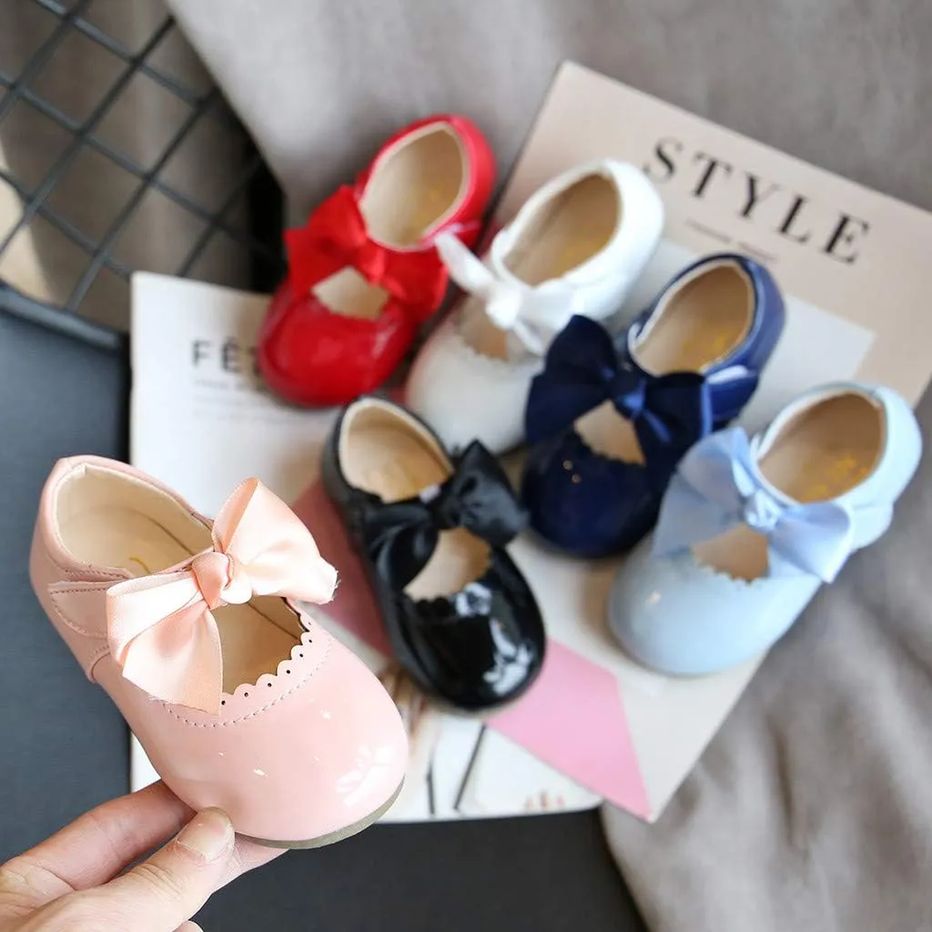 Baby Girl Dress Shoes Girls Toddler Kids Soft Sole Cute Bow Princess Flower Girl Wedding Party Formal Mary Jane Shoes