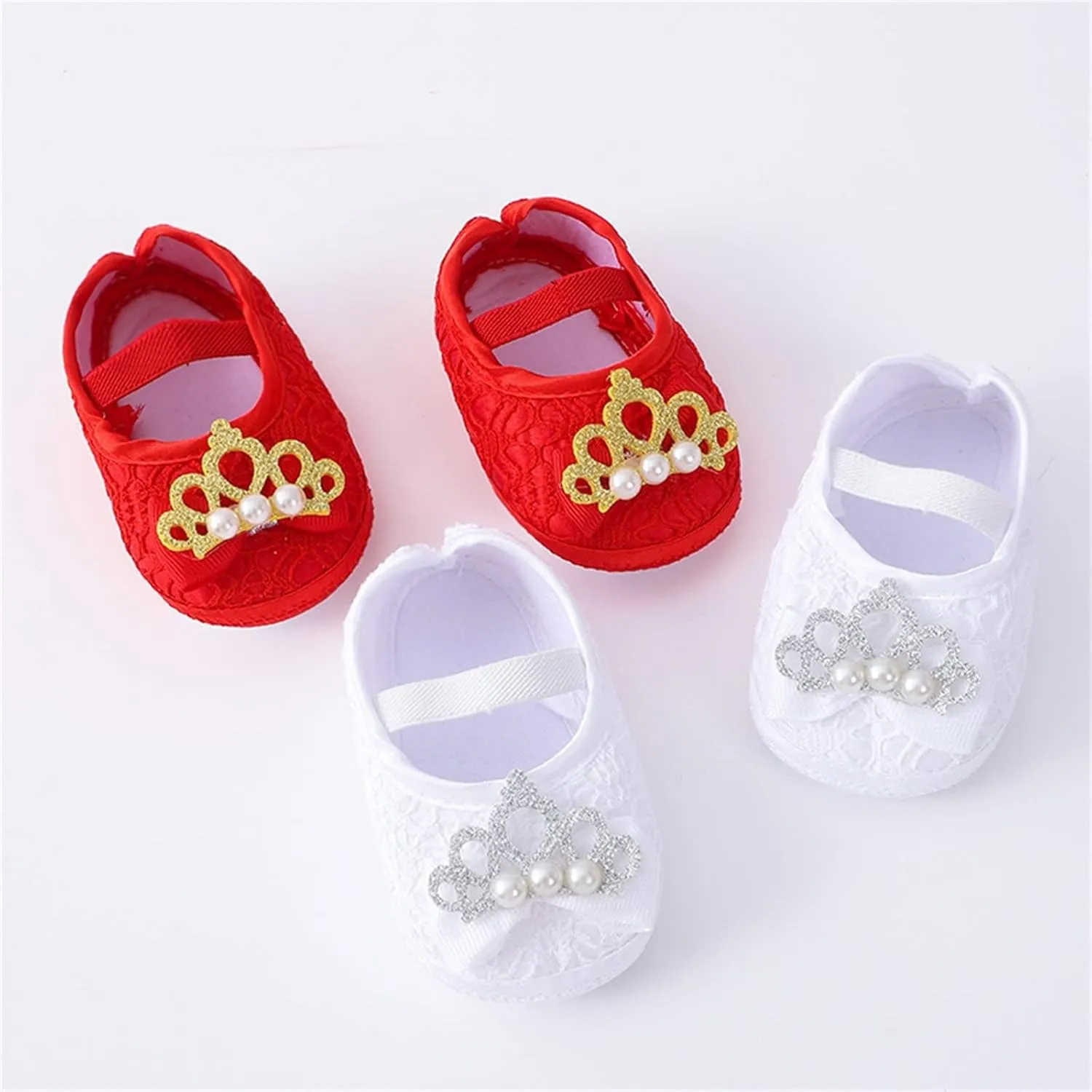 Baby Shoes with Hair Band Fashion Soft Soled Infant Shoes Versatile Dress Flower Princess Shoes Size 3 Girls Shoes