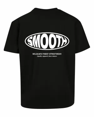 Black Heavy T / Oval White Front Back Men