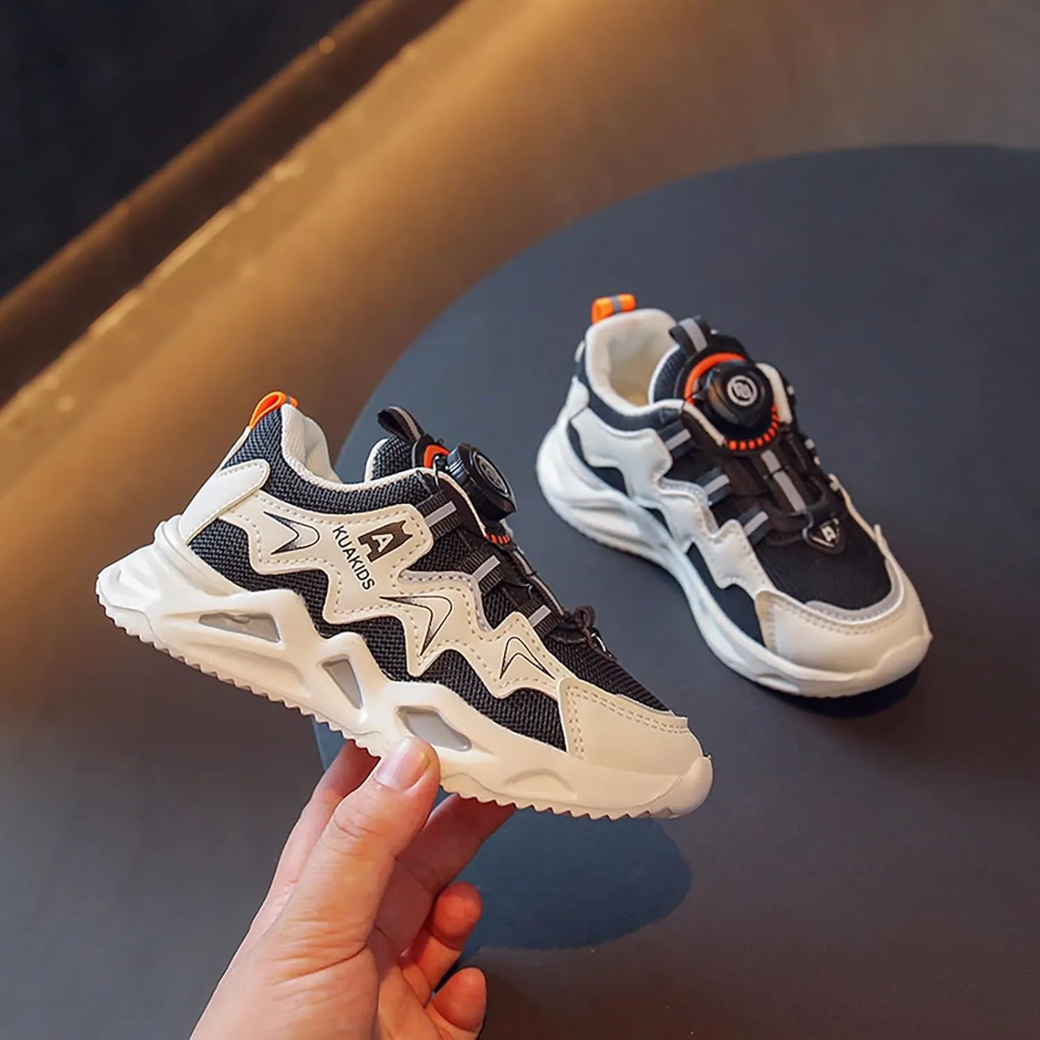 Boys Sneakers Running Shoes for Kids with Versatile Rotating Buttons and Knobs Perfect for Active Play and
