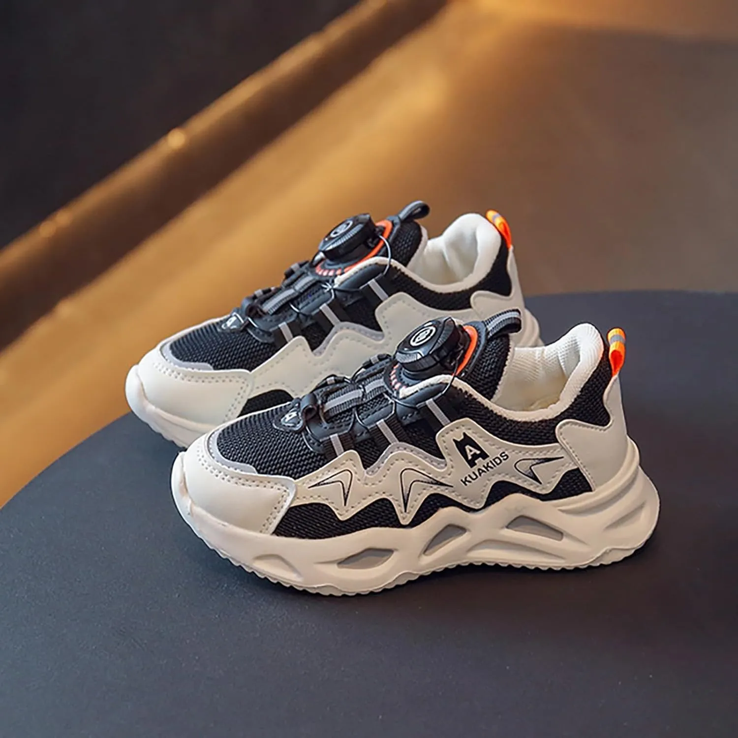 Boys Sneakers Running Shoes for Kids with Versatile Rotating Buttons and Knobs Perfect for Active Play and
