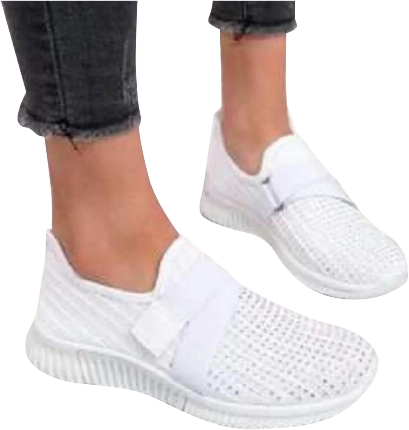 Cathalem Walking Shoes for Women Women's Walking Shoes Sock Sneakers Mesh Slip On Lady Modern Shoes Platform Loafers