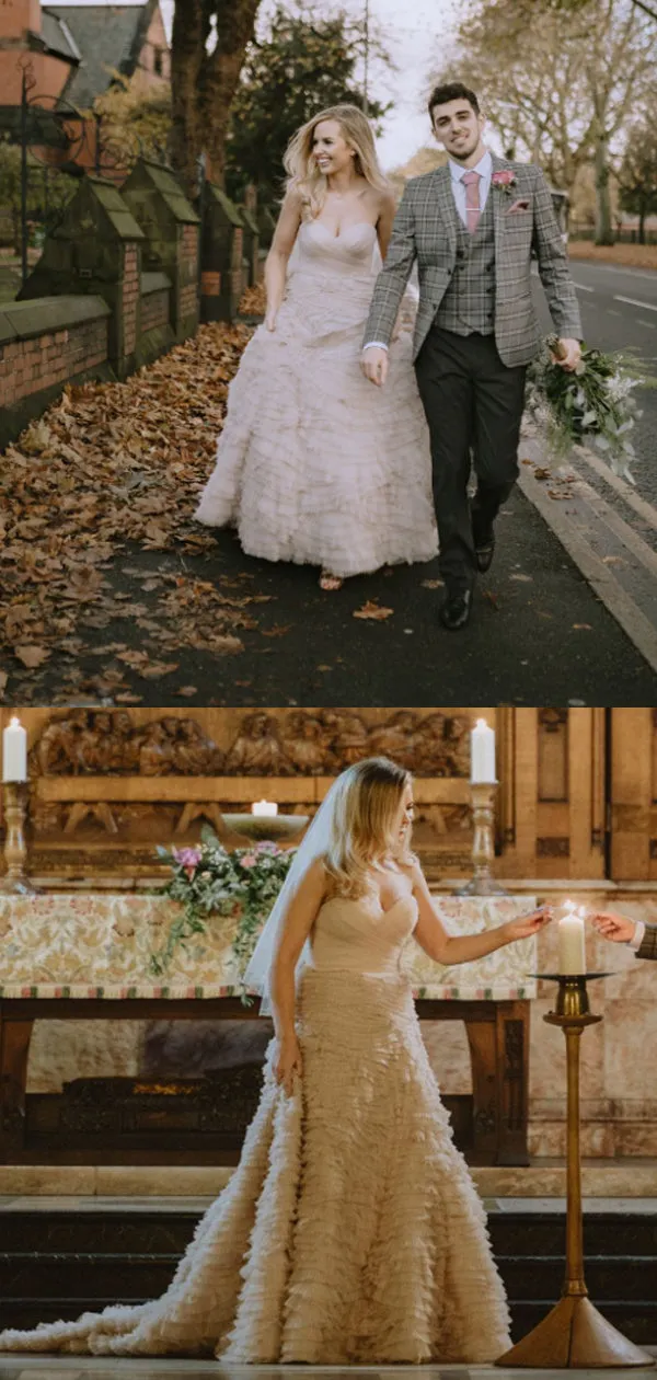 Cheap Straight Lace A-line Long Wedding Dresses Online,SFWD0029