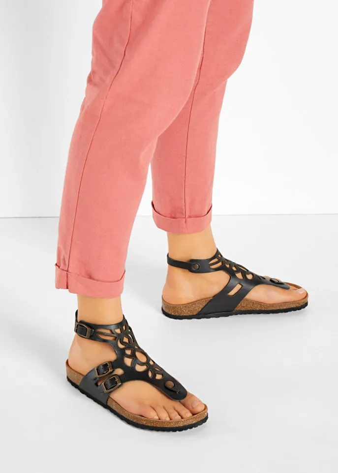 Comfortable leather sandals Bpc Selection, black