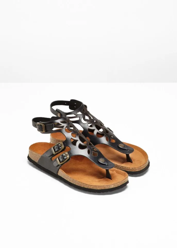 Comfortable leather sandals Bpc Selection, black