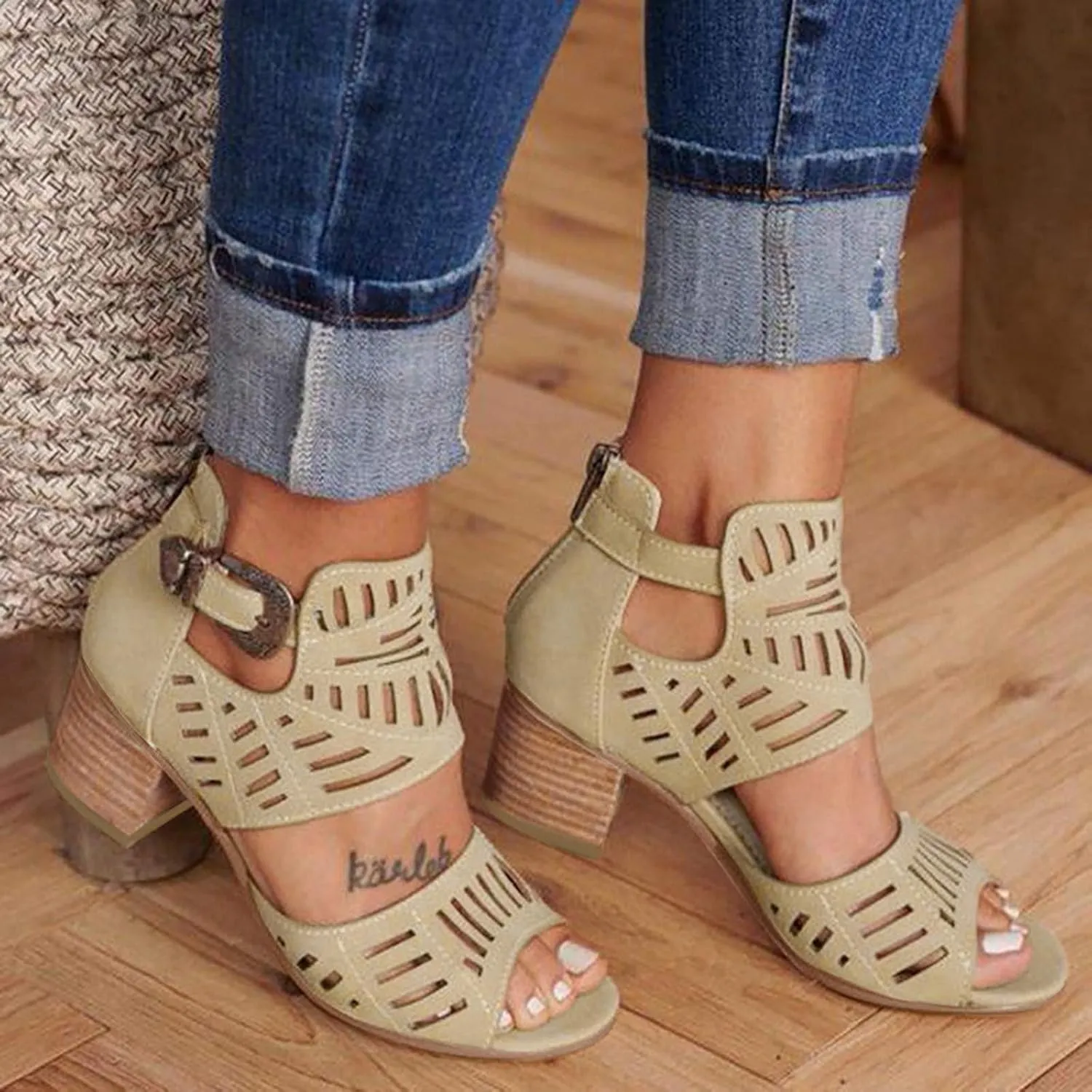 Dress Sandals for Women, Sandals Women Rhinestones Comfy Ankle Sandal Bling Hollow Out Shoes Casual Sandals