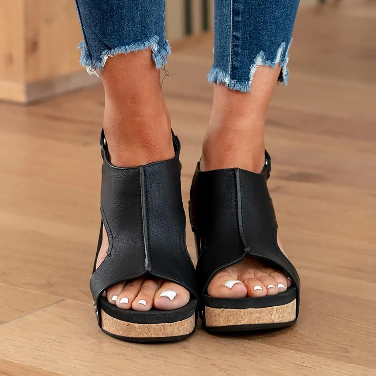 Eduavar Sandals Women Dressy Summer, Womens Sandals Fashion Sport Open Toe Sandals Shoes Casaul Wedge Platforms Sandals