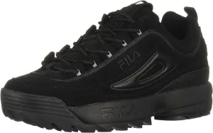 Fila Men's Strada Disruptor fashion sneakers, Black/Black/Black, 9.5 US