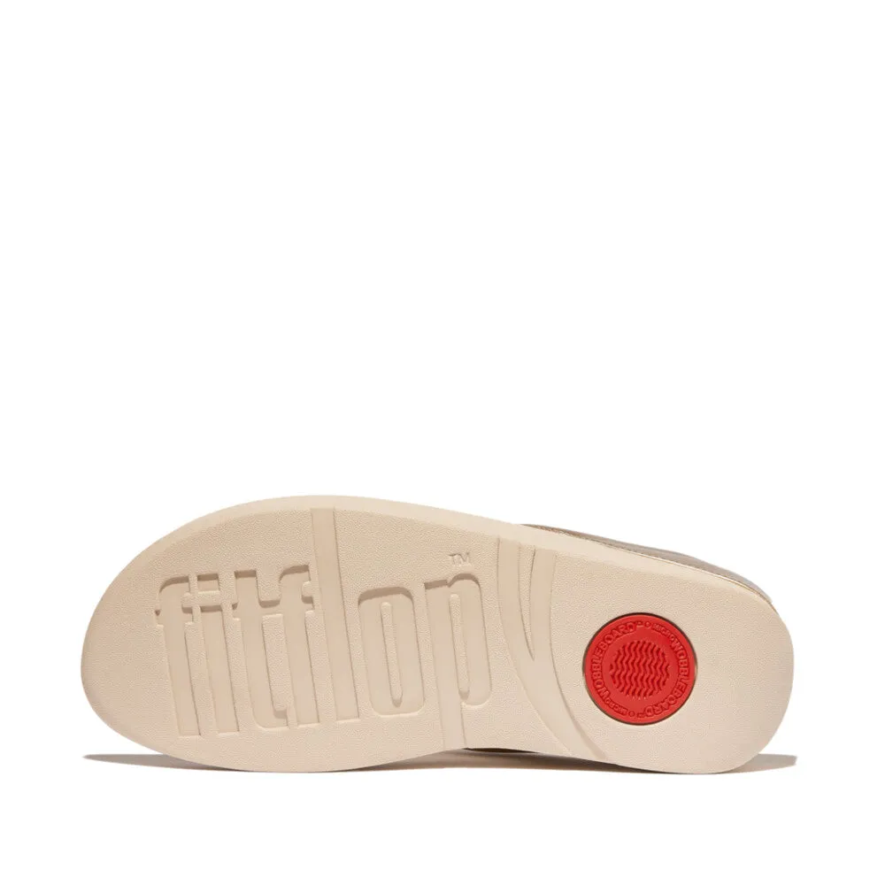 Fitflop Fino Glitterdust Metallic Toe-Post Sandals Platino