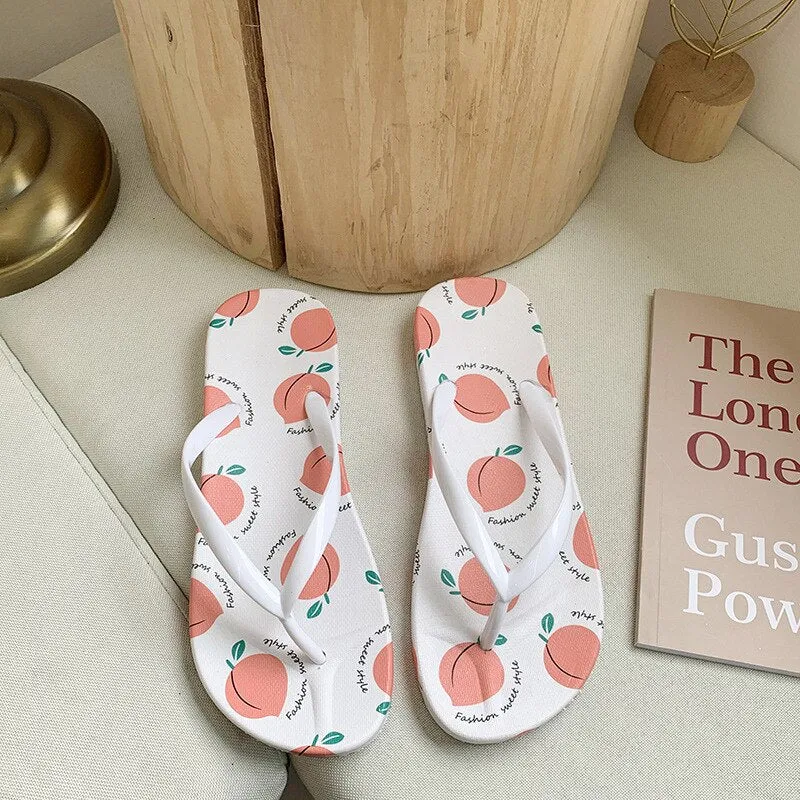 Fruit Print Design Most Comfortable Flip Flops