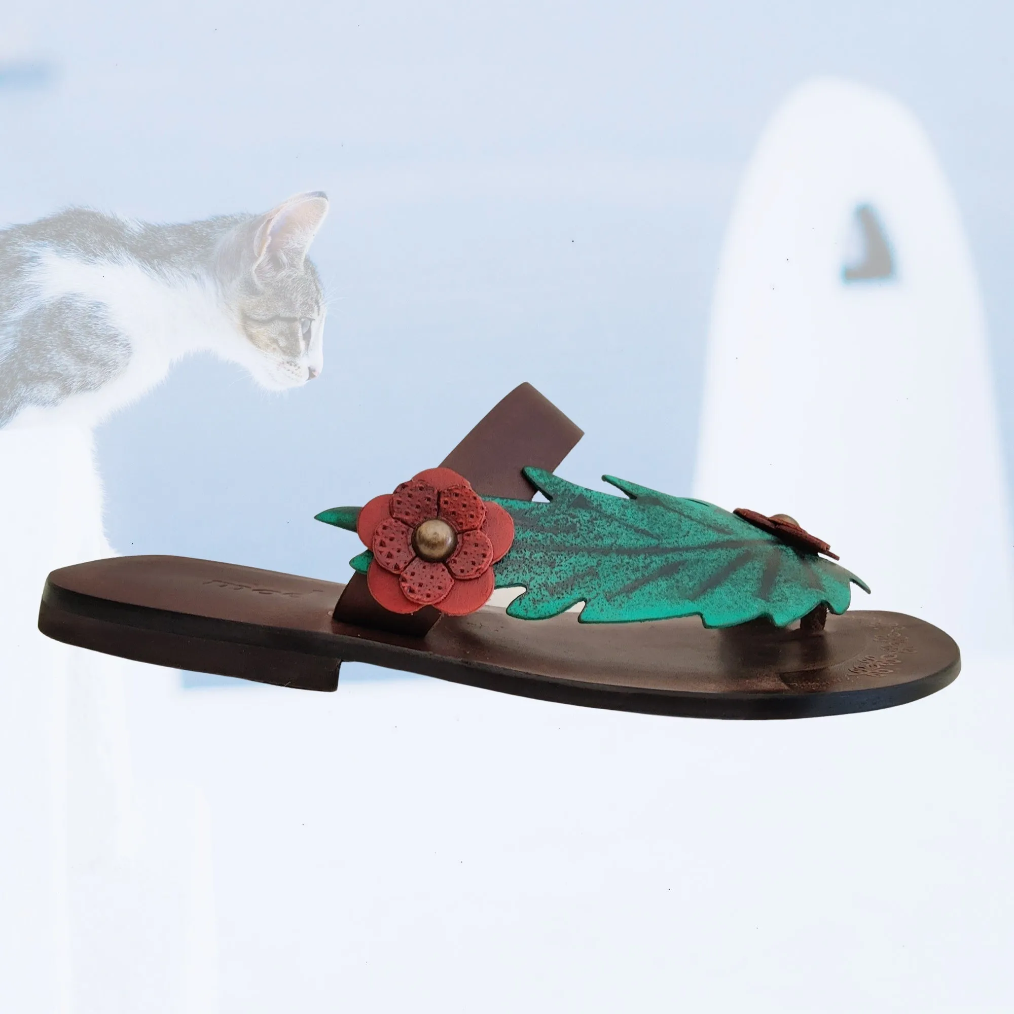 Handcrafted Vegetal Leather Women Sandals-Life Style Shoes-Gift Espadrilles Fashion Footwear-Flip Flop