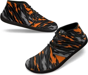 Howilath Zebra Print Barefoot Shoes Men Waterproof Running Cross Training Shoe with Zero Drop Sole Low Zero Drop Sneaker