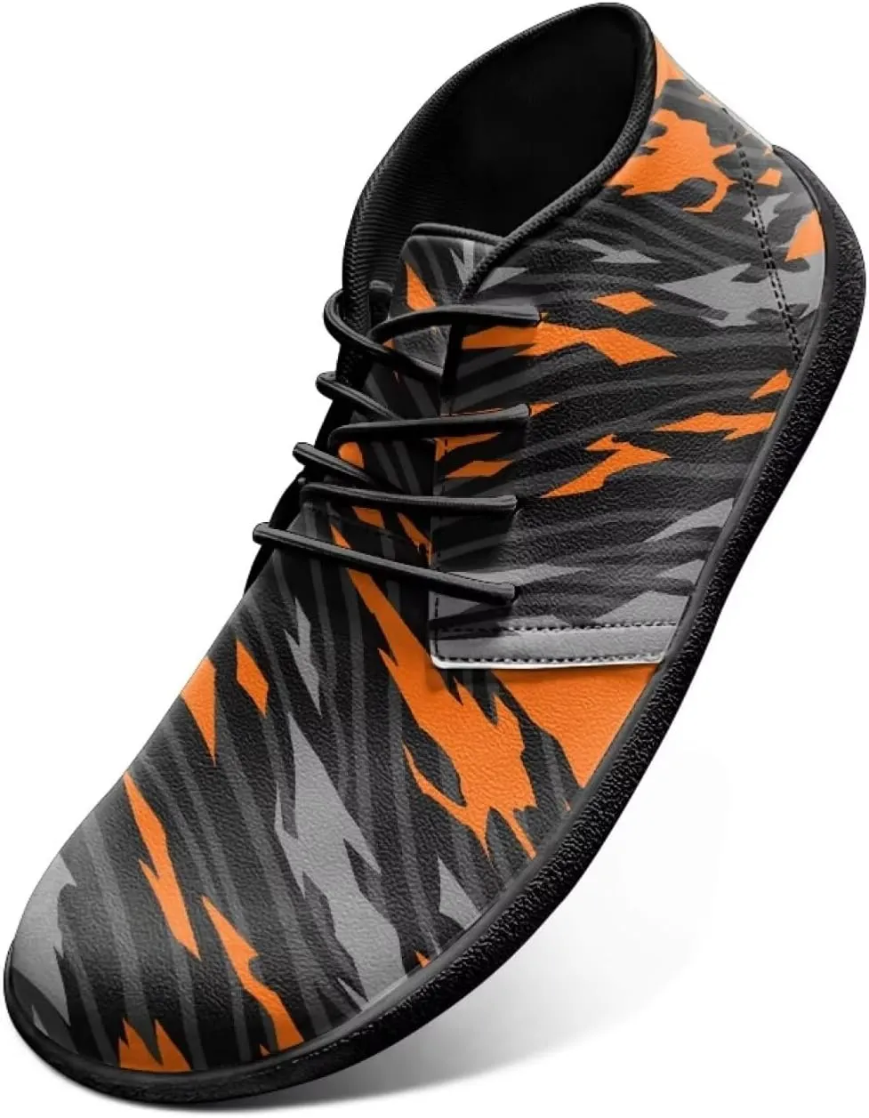 Howilath Zebra Print Barefoot Shoes Men Waterproof Running Cross Training Shoe with Zero Drop Sole Low Zero Drop Sneaker