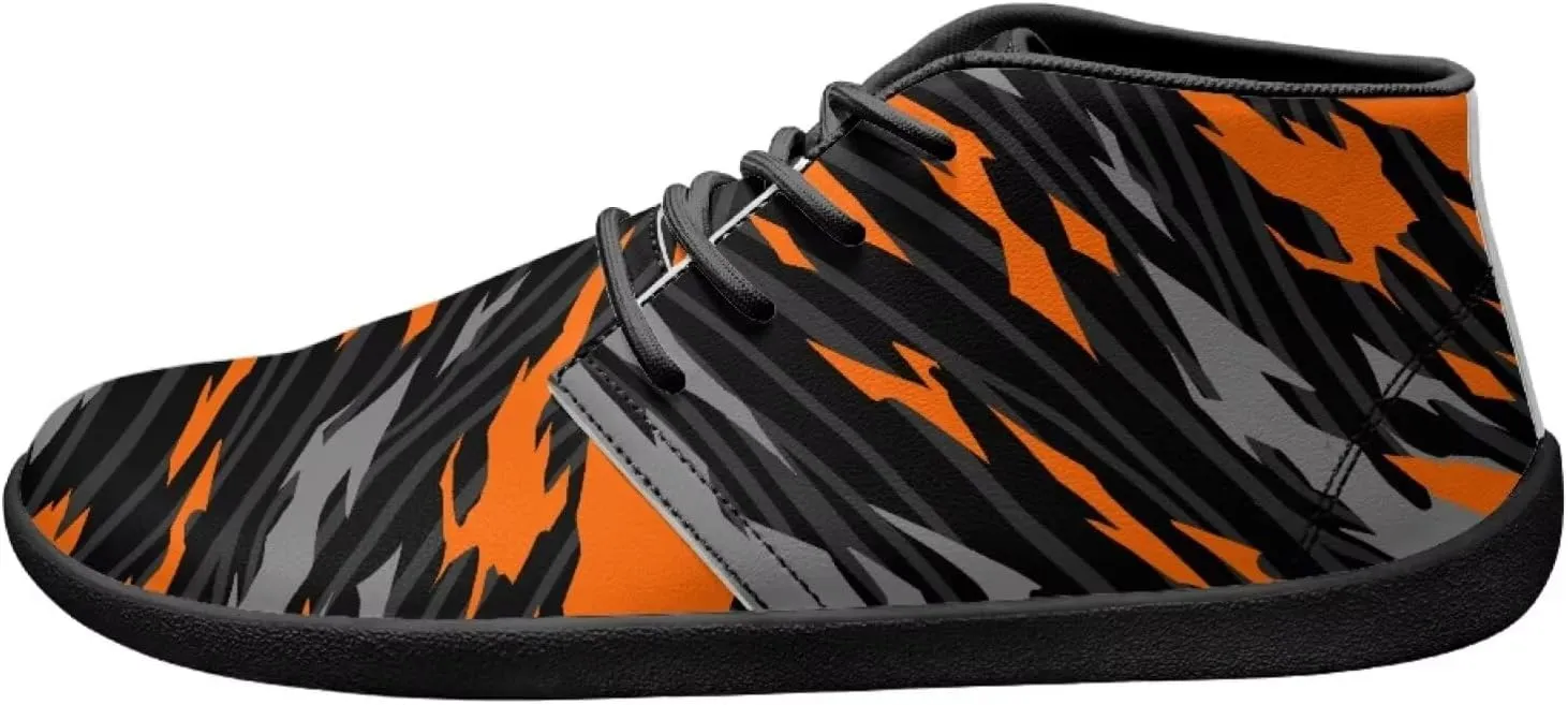Howilath Zebra Print Barefoot Shoes Men Waterproof Running Cross Training Shoe with Zero Drop Sole Low Zero Drop Sneaker