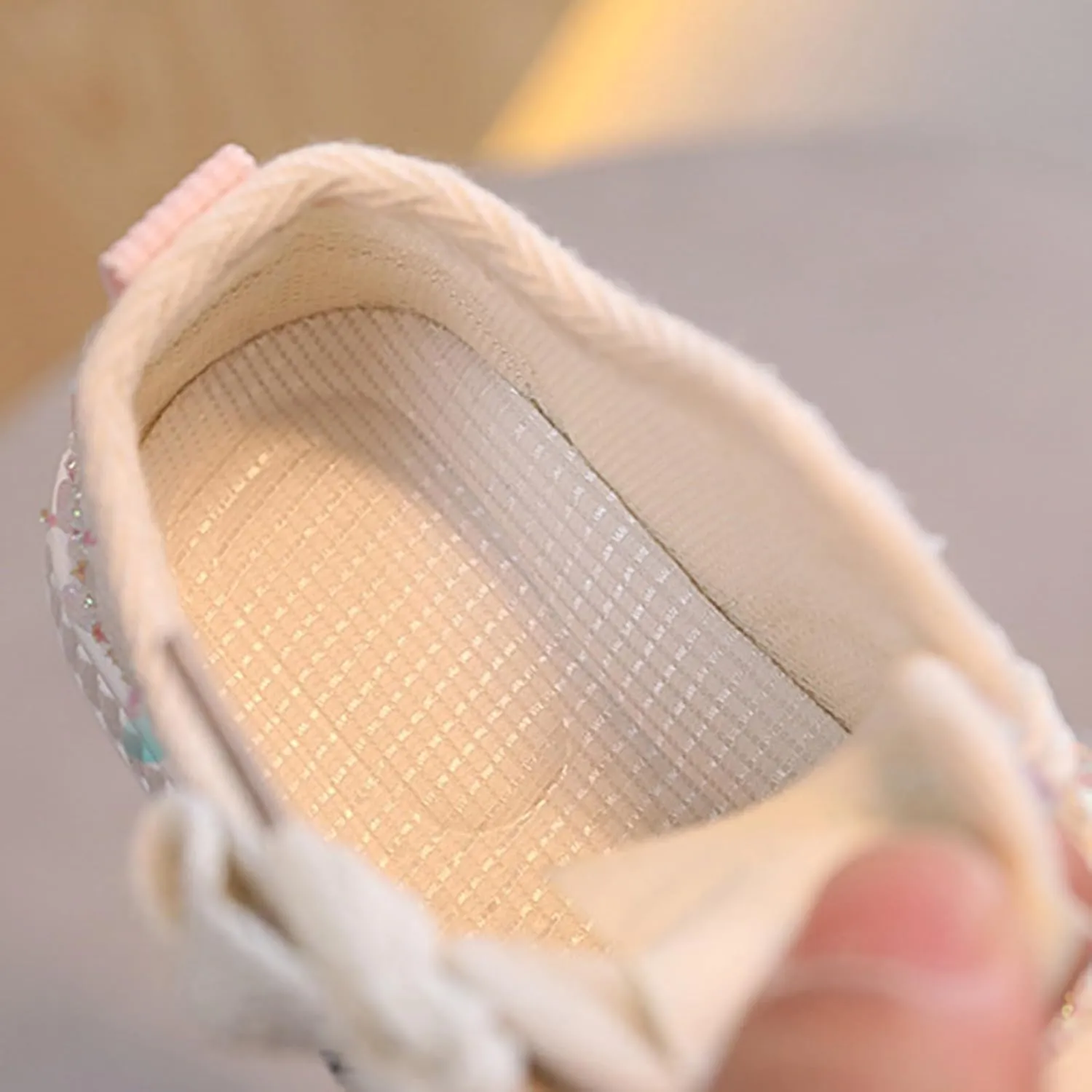 Infant Sequin Canvas Shoes Toddler Lightweight Platform Slip On Walking Sneaker with Easy Slip on Tennis Shoes for Girls
