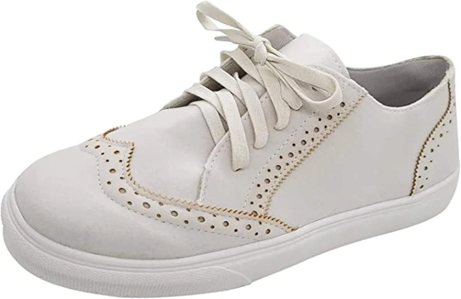 Ladmiple Sneakers For Women Walking Shoes Lace-up Classic Fashion Dressy Casual Summer Slip On Platform Flats Loafers