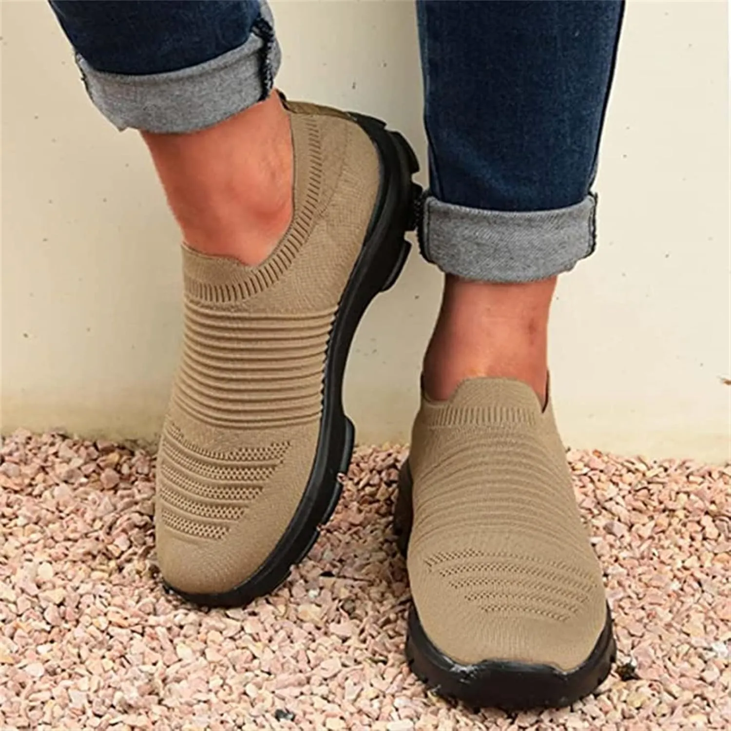 Ladmiple Womens Tennis Shoes Slip On Lightweight Walking Sock Sneakers Non Slip Comfortable Casual Fashion Running Shoes