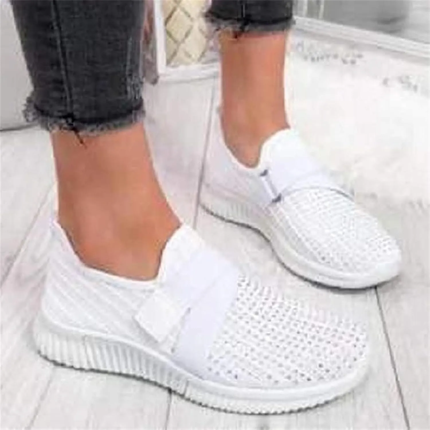 Ladmiple Womens Tennis Shoes Slip on Walking Sock Shoes Comfort Breathable Non-Slip Mesh Casual Fashion Running Sneakers