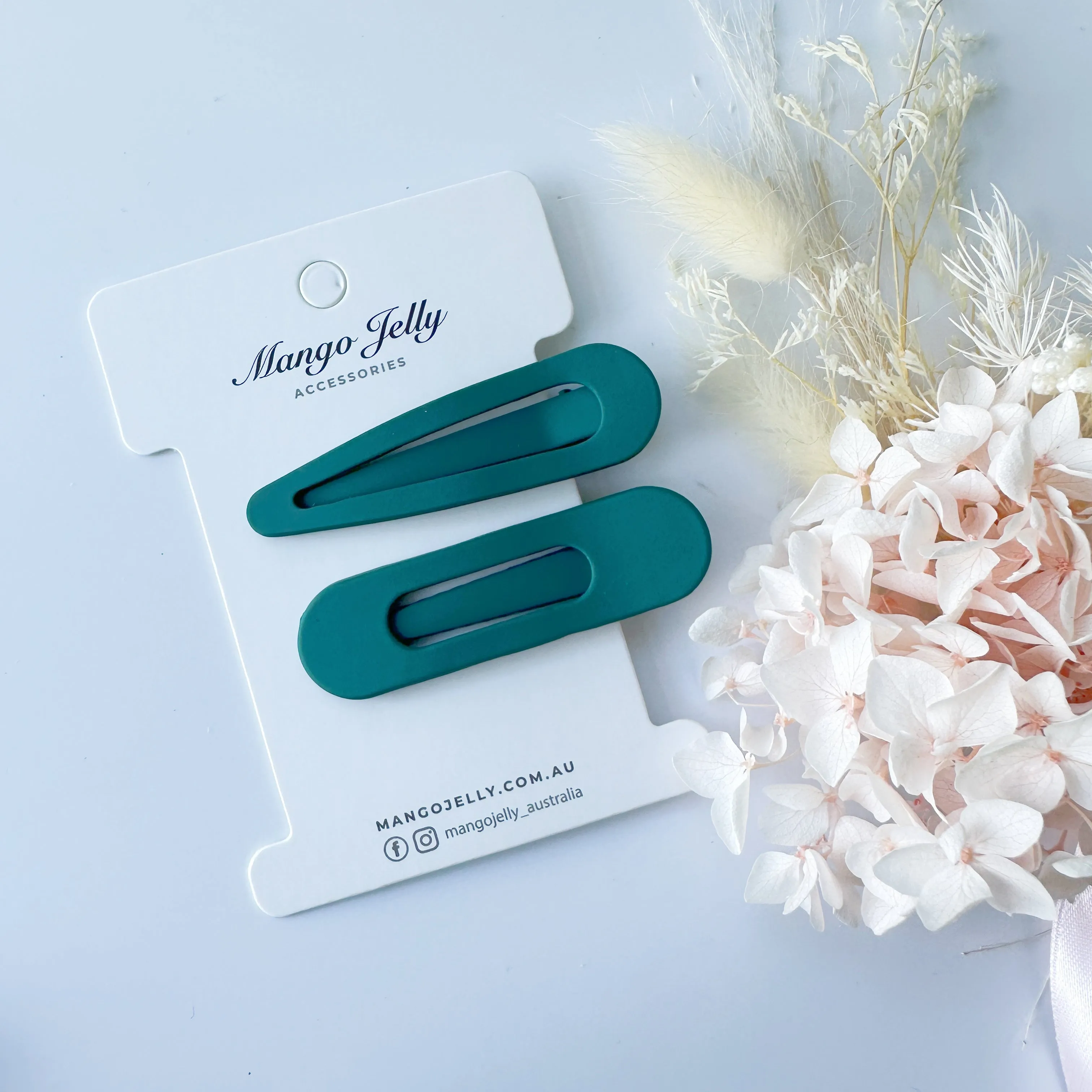 Large pastel coated alligator clips - Teal