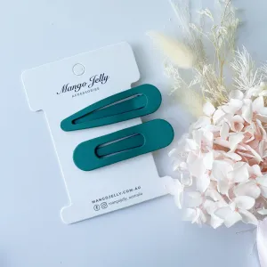 Large pastel coated alligator clips - Teal