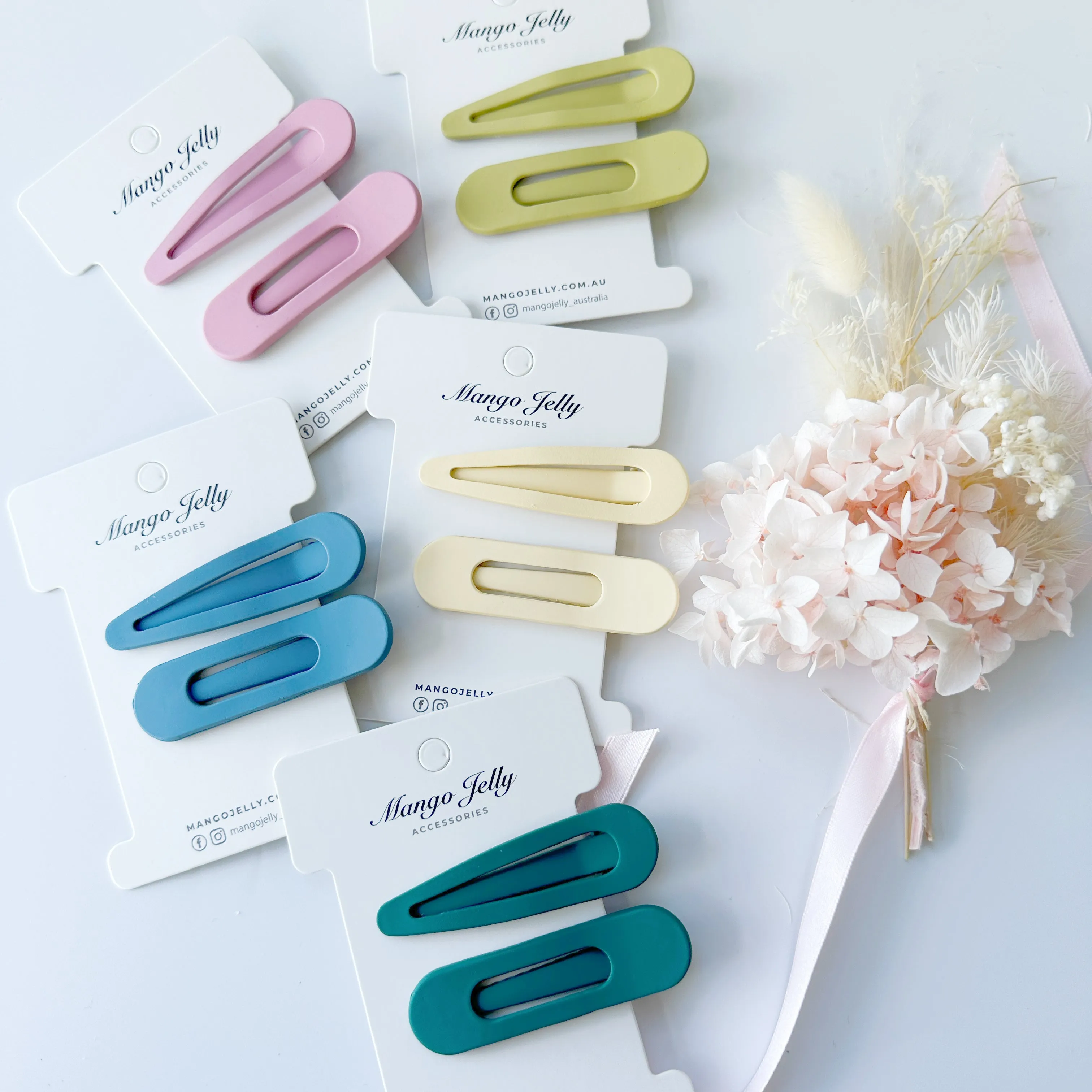 Large pastel coated alligator clips - Teal