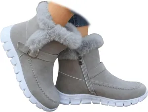 Lausiuoe Boots For Women Ankle Booties Warm Snow Boots Classic Fuzzy Fur Lining Fashion Winter Boots Slip On Loafers Shoes