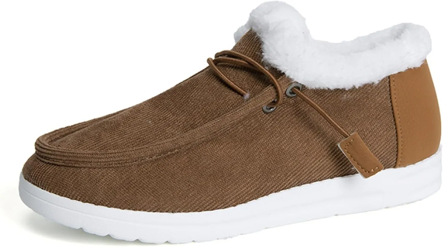 Lausiuoe Cute Winter Boots For Women Fashion Snow Boots Warm Casual Trendy Comfortable Slip On Fur Lined Fuzzy Loafers Shoes