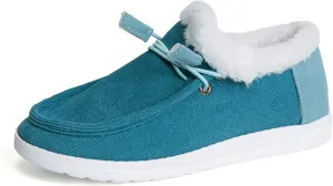 Lausiuoe Cute Winter Boots For Women Fashion Snow Boots Warm Casual Trendy Comfortable Slip On Fur Lined Fuzzy Loafers Shoes
