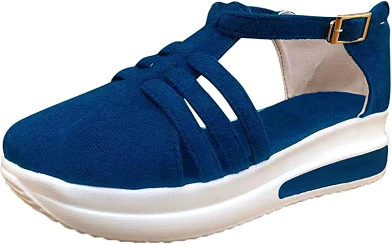 Lausiuoe Womens Sandals Dressy Comfortable Ankle Strap Casual Flatform Platform Wedge Sandals Summer Beach Walking Shoes