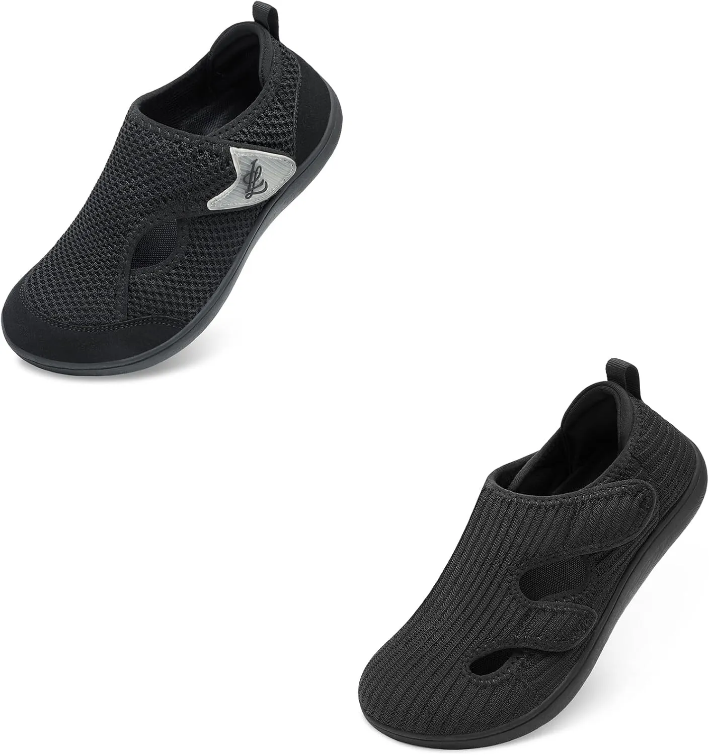 LeIsfIt Women's Adjustable Wide Diabetic Shoes Black Size 9