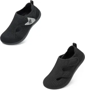 LeIsfIt Women's Adjustable Wide Diabetic Shoes Black Size 9