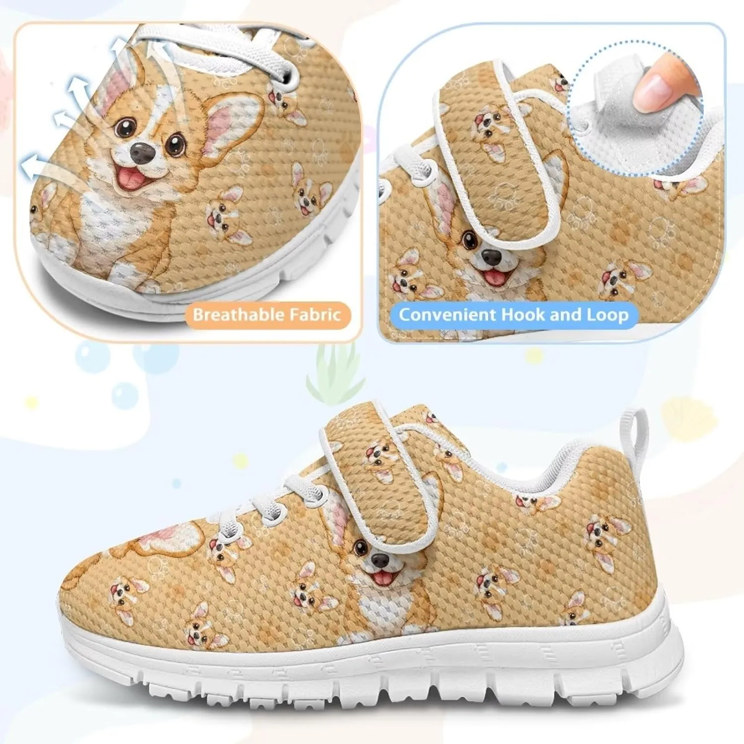 Little Girls Shoes Hook and Loop Fasteners Tennis Shoes Non Slip Athletic Sneakers