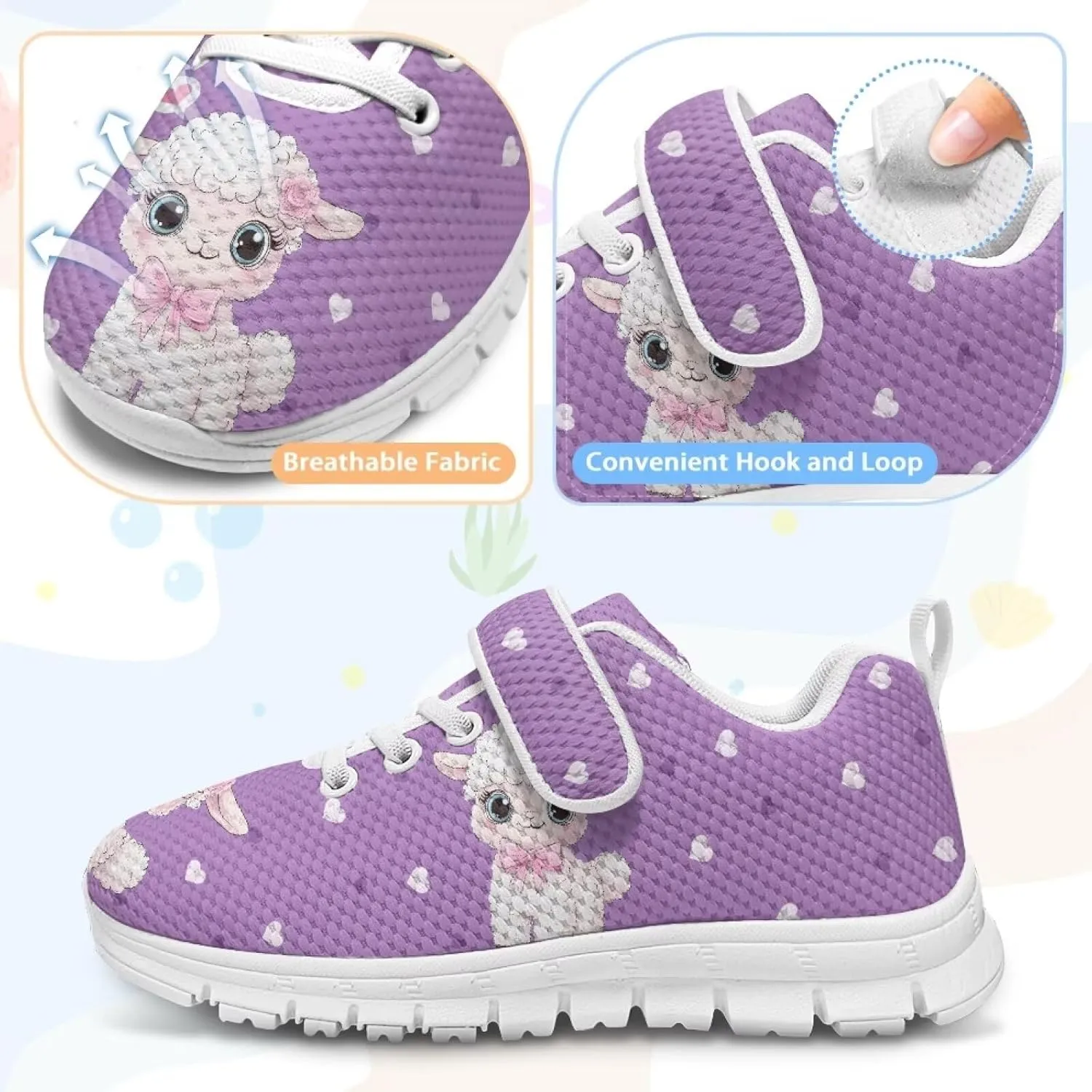 Little Girls Shoes Hook and Loop Fasteners Tennis Shoes Non Slip Athletic Sneakers