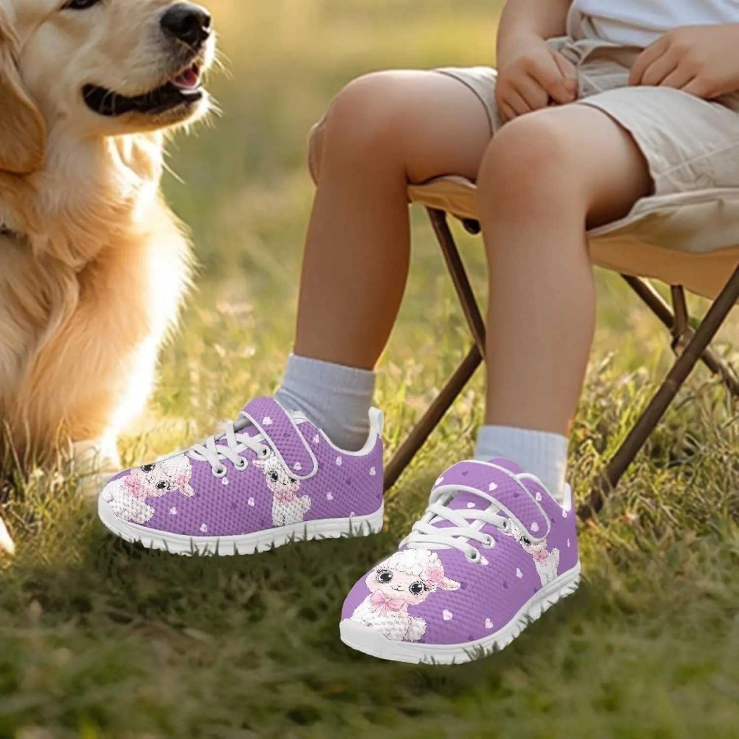 Little Girls Shoes Hook and Loop Fasteners Tennis Shoes Non Slip Athletic Sneakers