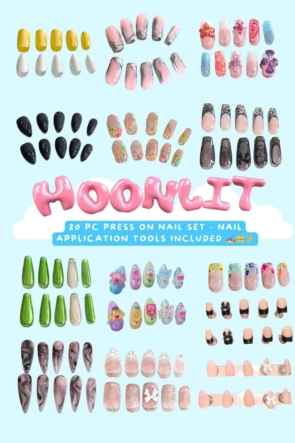 Lucky Scoop Press On Nail Bundle - 20 Piece Press On Nail Set