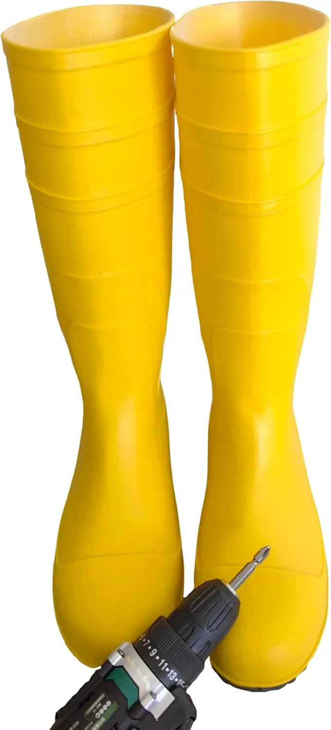 Men's Premium Tall Steel Toe Rain Boots - Waterproof Seamless PVC, Fortified Smash - proof, Durable Non - slip, All - terrain, Perfect for Fishing, Gardening, Work