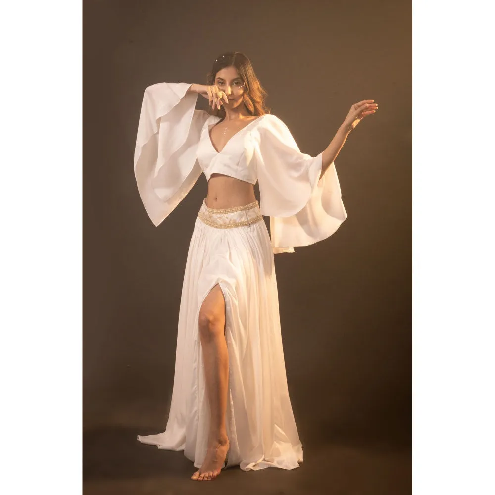 Monk & Mei Bianca Satin Skirt With Top (Set of 2)