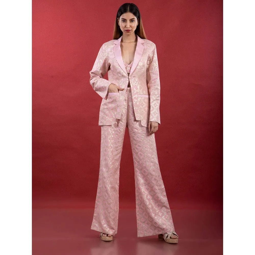 MONK & MEI Bijli Blazer Blush Pink (Set of 3)