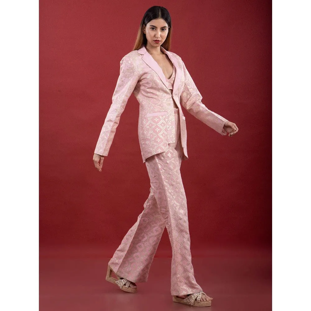 MONK & MEI Bijli Blazer Blush Pink (Set of 3)