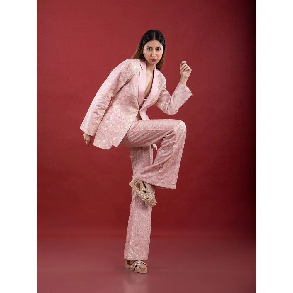 MONK & MEI Bijli Blazer Blush Pink (Set of 3)
