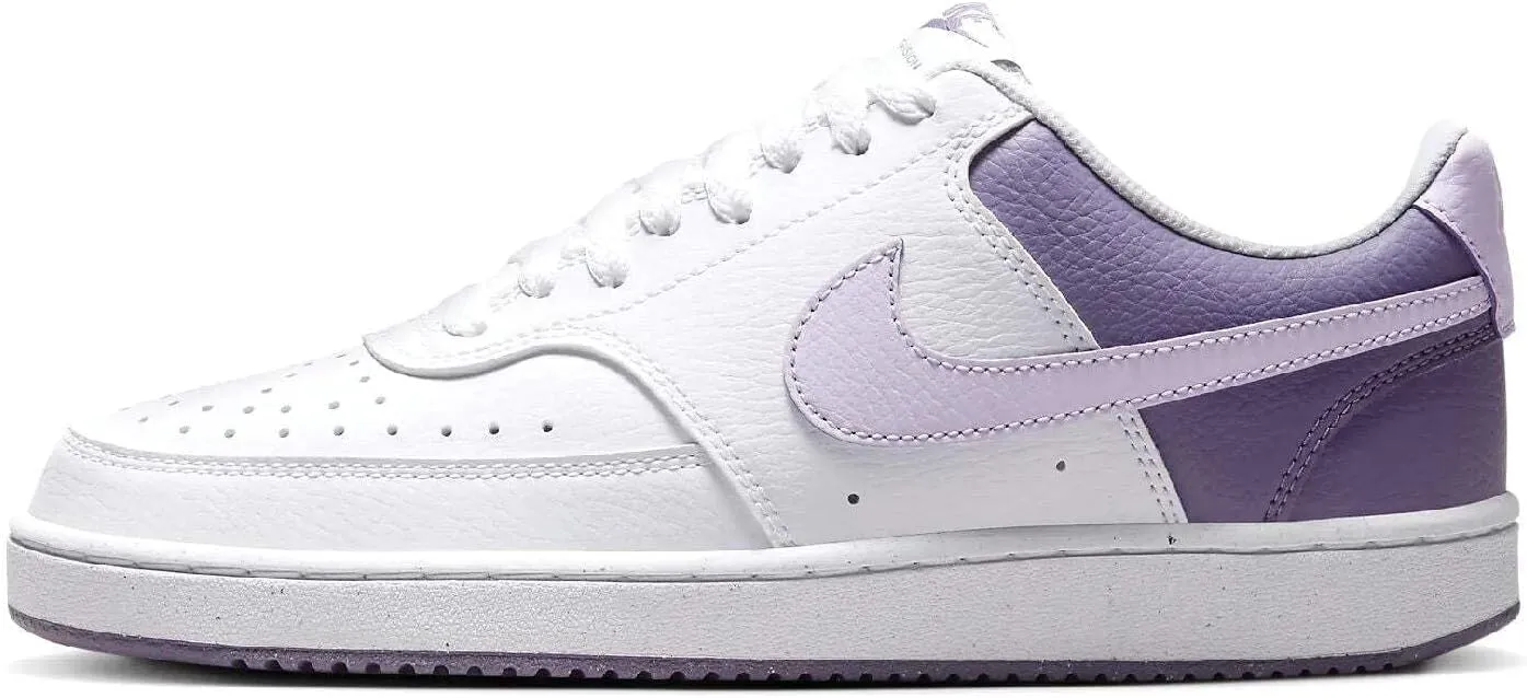 Nike Court Vision Low Women's Shoes (HF4989-100, White/Lilac Bloom/Daybreak) Size 7.5