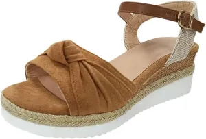 Orthopedic Platform Wedge Sandals for Women - Casual Summer Dressy 2025 Flat Tremdy Bow Tie Open Toe Ankle Strap Sandal Beach Boho Sandals Comfortable Outdoor Shoes