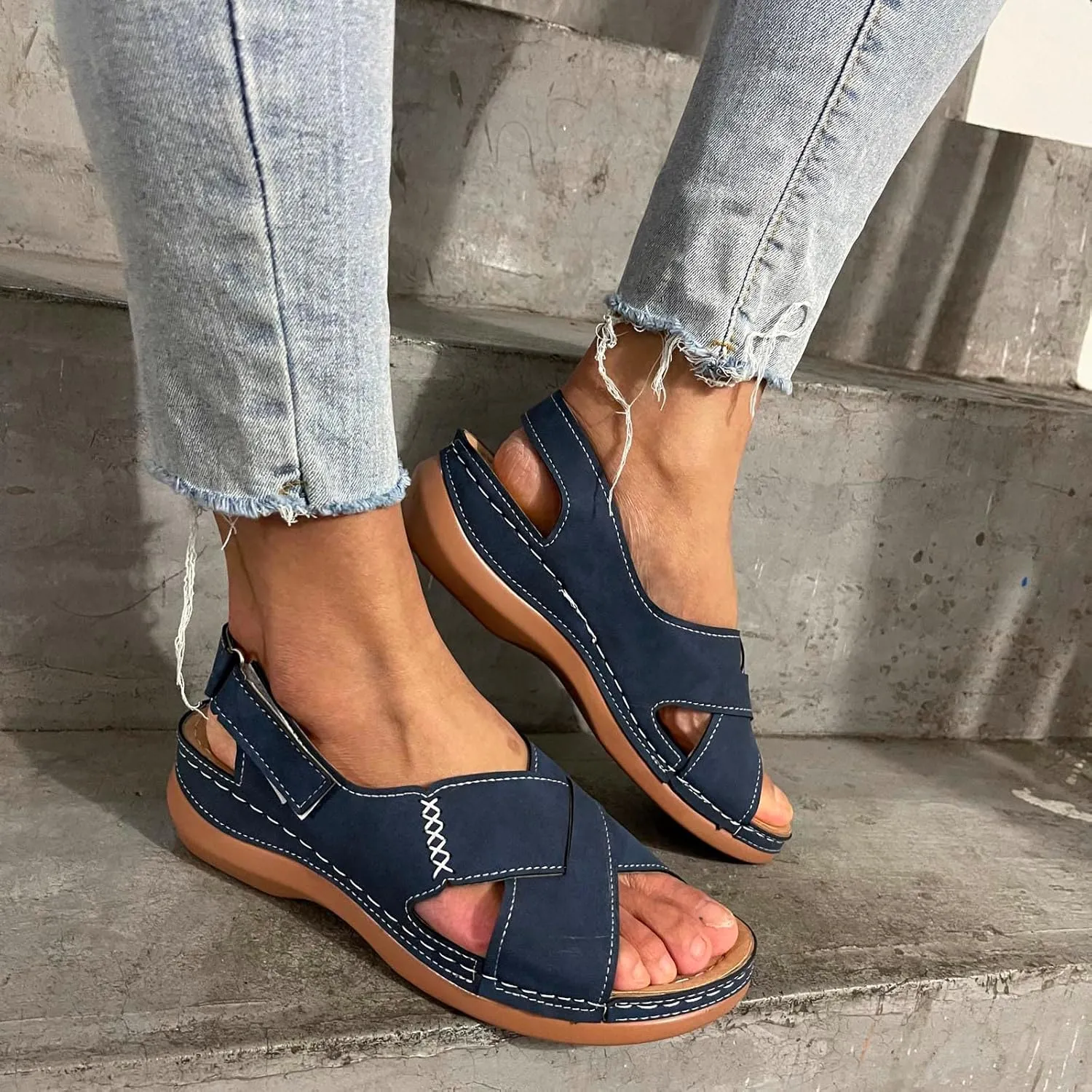 Orthopedic Sandals for Women-Platform Sandals Wedge Non Slip Flip Flops Comfortable Summer Dressy Comfortable Sandal with Arch Support 2025