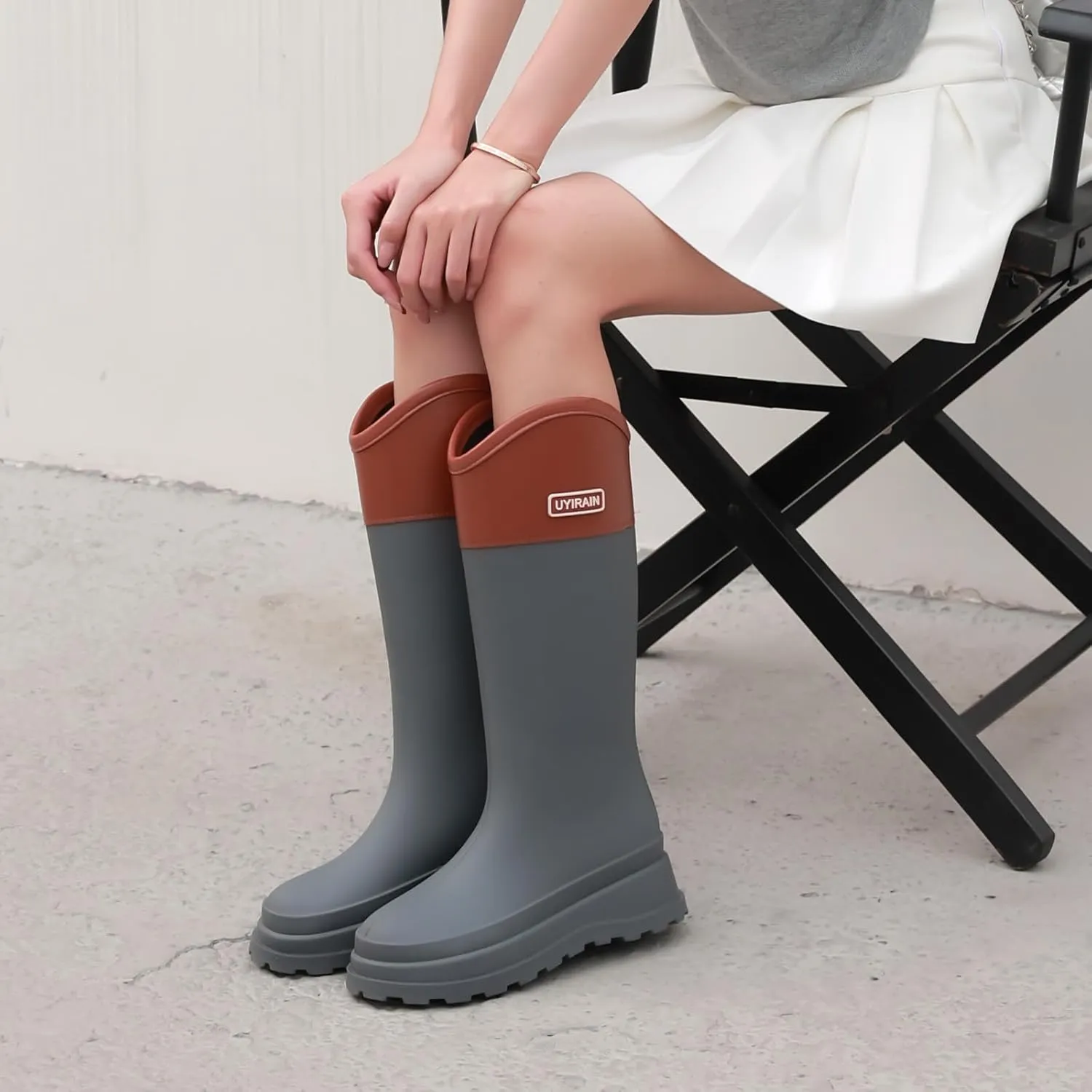 Rain Boots for Women, Anti-Slip Rubber Boots Waterproof Garden Boots Durable Slip Resistant Muck Boots,Tall Water Women Boots Comfort Fishing Boots Knee High Work Boots for Outdoor