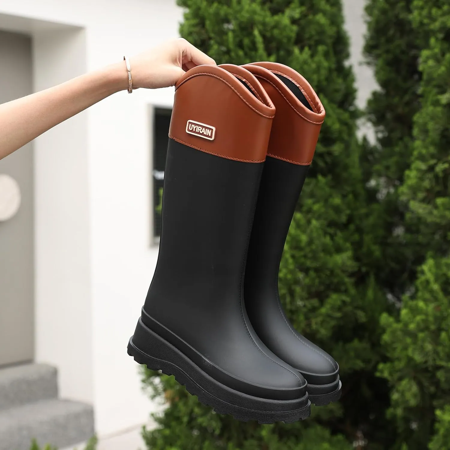 Rain Boots for Women, Anti-Slip Rubber Boots Waterproof Garden Boots Durable Slip Resistant Muck Boots,Tall Water Women Boots Comfort Fishing Boots Knee High Work Boots for Outdoor